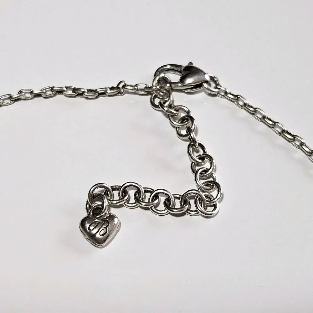 Brighton Silver Plated Island Bloom Flower Pendant Necklace 17-19.5